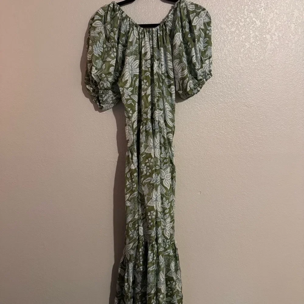 Hannah Artwear Selene 100% Silk Dress - Coriandre‎ Size 0 Green Floral - Picture 9 of 9